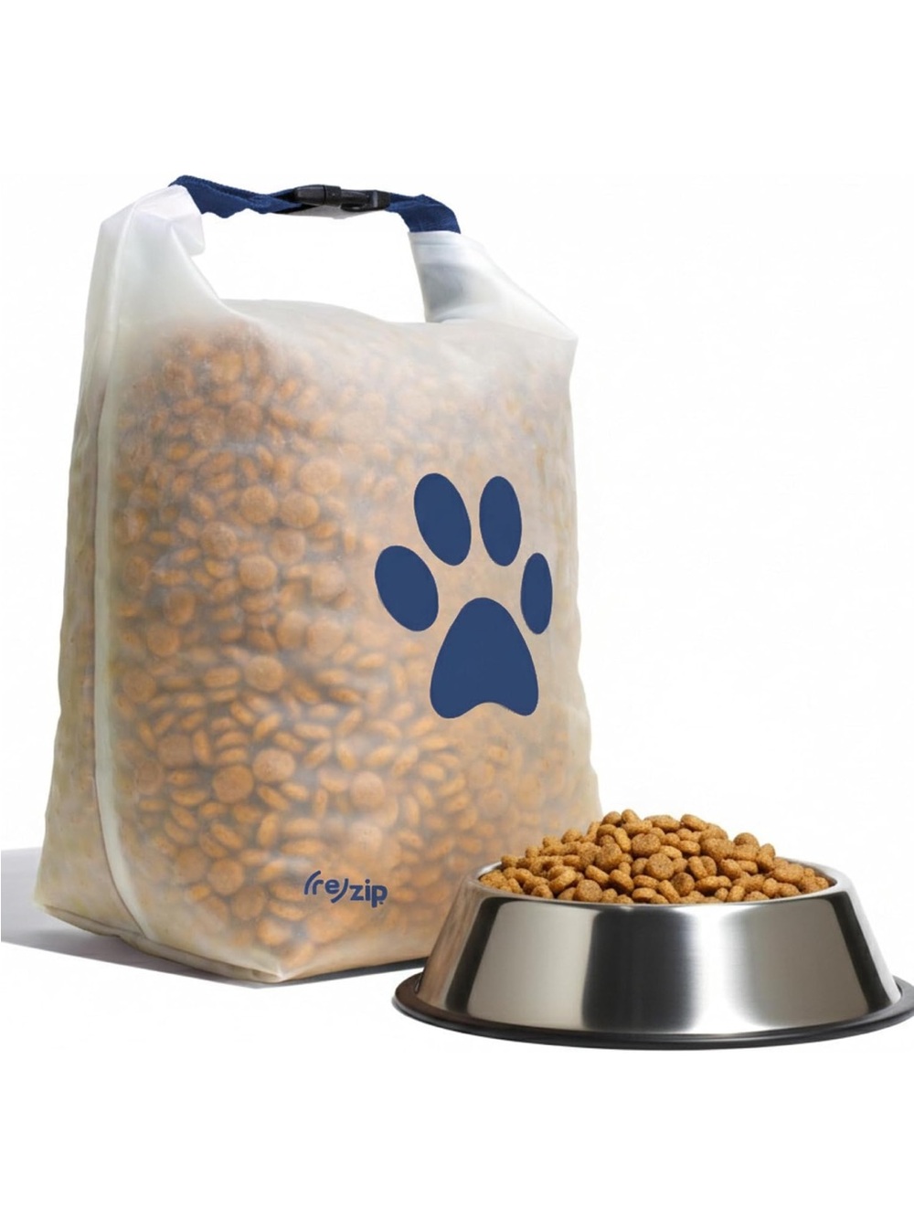 re)zip Large Pet Food Travel Bag & Kibble Carrier, 40-Cup Roll Top